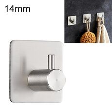 Appendiabiti a cilindro in acciaio inossidabile per appendiabiti da bagno non perforato, dimensioni: 14 mm (argento)