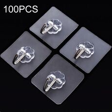 100 PCS Cucina Bagno attaccatura di parete trasparente nonmarking Colla Hook