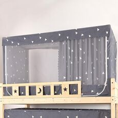 Zanzariera con cerniera in tessuto oscurante per dormitorio studentesco per cuccetta superiore di 120 cm di larghezza (grigia)
