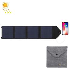 Caricatore a pannello solare pieghevole ultrasottile HAWEEL 14W con porta USB 5V / 2.2A, supporto QC3.0 e AFC (nero)