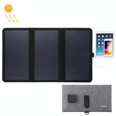 HAWEEL Caricatore a pannello solare pieghevole a 3 pieghe 5V / 3A ultrasottile da 21 W con doppie porte USB, supporto QC3.0 e AFC (nero)