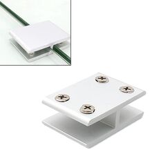 Clip di fissaggio per divisorio per armadio con morsetto combinato in vetro in lega di alluminio, agganciato a 180 gradi da 10-12 mm