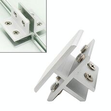 Clip di fissaggio per divisorio per armadio con morsetto combinato in vetro in lega di alluminio, tipo T con clip da 10-12 mm