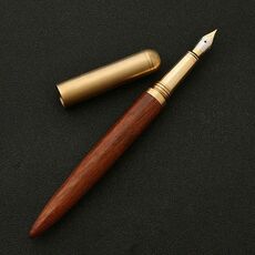 Luxury Wood Fountain Pen School Office Scrittura inchiostro Penna di cancelleria Regali Forniture (Legno rosa)