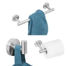 3 in 1 Matte 304 in acciaio inox barra di tovagliolo del tovagliolo di carta della cremagliera gancio Bagno Accessori Bagno Doccia Set