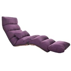 C1 Lazy Couch Tatami Foldable Single Recliner Bay Window Creative Leisure Floor Chair, Dimensioni: 205x56x20cm (Viola)