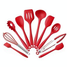 kn7050 Set di utensili da cucina in silicone 10 in 1 (rosso)