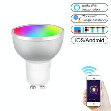 GU10 5W RGB dimmerabile WIFI Smart LED Lampadina a risparmio energetico (luce colorata)