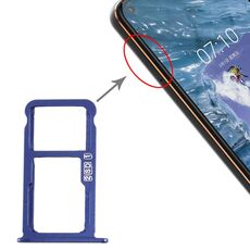 Vassoio scheda SIM + vassoio scheda SIM / vassoio scheda micro SD per Nokia X7 / 8.1 / 7.1 Plus / TA-1131 (blu)