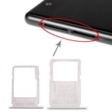 Vassoio scheda SIM + vassoio scheda micro SD per Nokia 3 TA-1020 TA-1028 TA-1032 TA-1038 (argento)