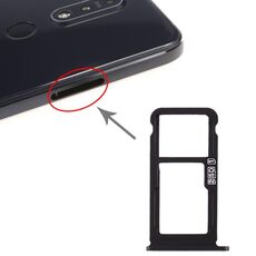 Vassoio scheda SIM + vassoio scheda SIM / vassoio scheda micro SD per Nokia 7.1 / TA-1100 TA-1096 TA-1095 TA-1085 TA-1097 (nero)