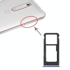 Vassoio scheda SIM + vassoio scheda SIM / vassoio scheda micro SD per Nokia 6.1 / 6 (2018) / TA-1043 TA-1045 TA-1050 TA-1054 TA-1068 (blu)