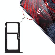 Vassoio scheda SIM + vassoio scheda SIM / vassoio scheda micro SD per Nokia X6 (2018) / TA-1099 / 6.1 Plus (nero)