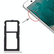 Vassoio scheda SIM + vassoio scheda SIM / vassoio scheda micro SD per Nokia 7 TA-1041 (bianco)