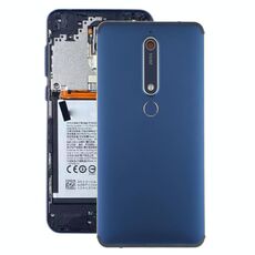 Coperchio posteriore della batteria con obiettivo della fotocamera, tasti laterali e sensore di impronte digitali per Nokia 6.1 / 6 (2018) / 6 (seconda generazione) (blu)
