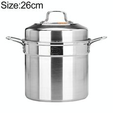 Pentola per alimenti Souppot in materiale per alimenti con griglia per il vapore, specifica: 26 cm