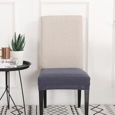 Fodera per cuscino imbottita in maglia (grigio + blu)