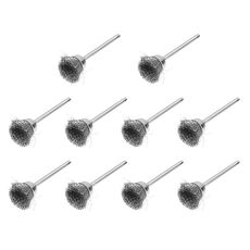 10 PCS Spazzola metallica Spazzola per lucidatura disincrostante in metallo per rimuovere lo strato di ossido Spazzola per lucidatura piatta, Stile: Forma a ciotola 3 × 15 MM