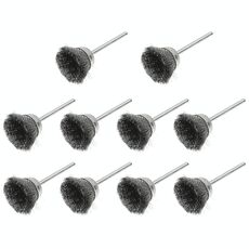 10 PCS Spazzola metallica Spazzola per lucidatura disincrostante in metallo per rimuovere lo strato di ossido Spazzola per lucidatura piatta, Stile: Forma a ciotola3 × 25MM