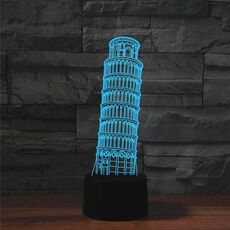 Lampada da tavolo con luce di visione a LED colorata a forma di torre pendente di Parigi, versione con telecomando a 16 colori