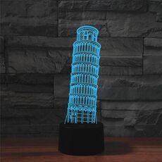 Lampada da tavolo a LED colorata a forma di torre pendente di Parigi 3D, versione con telecomando Crack