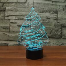 Lampada da tavolo con luce a LED colorata a forma di albero di Natale 3D, versione con telecomando Crack