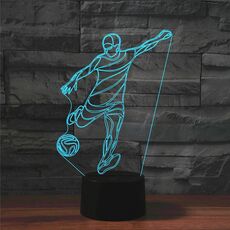 Lampada da tavolo con luce di visione a LED colorata a forma di calcio 3D, versione touch di ricarica