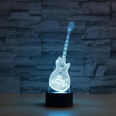 Lampada da tavolo a forma di chitarra 3D con luce colorata a LED, versione con telecomando Crack