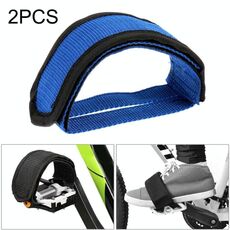 Set di piedini per pedali da bicicletta da 2 pezzi con piedino per trave con cinghie antiscivolo (blu)