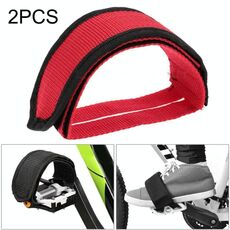 Set di piedini per pedali per biciclette da 2 pezzi con piedino per trave con cinghie antiscivolo (rosso)