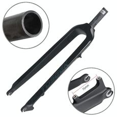 TOSEEK Ultra Light 26 pollici 385mm Mountain Bike Full Carbon forcella anteriore freno a disco a tubo dritto (nero)