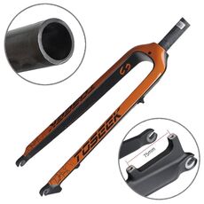 TOSEEK Ultra Light 26 pollici 385mm Mountain Bike Full Carbon forcella anteriore freno a disco a tubo dritto (arancione)