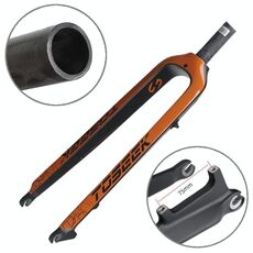 TOSEEK Ultra Light 29 pollici 435mm Mountain Bike Full Carbon Forcella anteriore Freno a disco con tubo sterzo dritto (arancione)