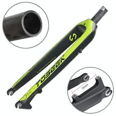 TOSEEK Ultra Light 29 pollici 435mm Mountain Bike Full Carbon Forcella anteriore Freno a disco con tubo sterzo dritto (verde)