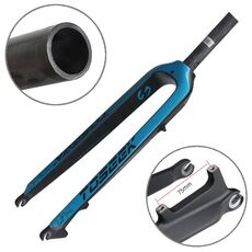 TOSEEK Ultra Light 29 pollici 435mm Mountain Bike Full Carbon Forcella anteriore Freno a disco con tubo sterzo dritto (blu)