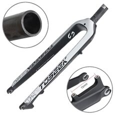 TOSEEK Ultra Light 29 pollici 435mm Mountain Bike Full Carbon Forcella anteriore Freno a disco con tubo sterzo dritto (bianco)