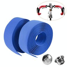 1 paio TOSEEK New Cycling Road Bike Sport Bicycle Cork Manubrio Tape Wrap + 2 Bar Plug (Blu)
