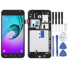 Schermo LCD TFT per Galaxy J3 (2016) / J320F Digitizer Assemblaggio completo con cornice (nero)