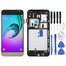 Schermo LCD TFT per Galaxy J3 (2016) / J320F Digitizer Assemblaggio completo con cornice (oro)