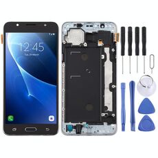 Schermo LCD TFT per Galaxy J7 (2016) / J710F Digitizer Assemblaggio completo con cornice (nero)