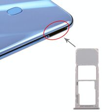 Vassoio per scheda SIM per Galaxy A20 A30 A50 + vassoio per scheda Micro SD (argento)