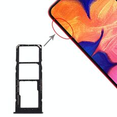 Vassoio per scheda SIM per Galaxy A10 + Vassoio per scheda SIM + Vassoio per scheda Micro SD (Nero)
