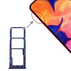 Vassoio per scheda SIM per Galaxy A10 + Vassoio per scheda SIM + Vassoio per scheda Micro SD (blu)