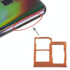 Vassoio per scheda SIM per Galaxy A40 + Vassoio per scheda SIM + Vassoio per scheda Micro SD (arancione)