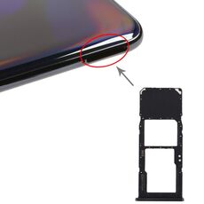 Vassoio per scheda SIM per Galaxy A70 + vassoio per scheda Micro SD (nero)