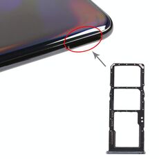 Vassoio per scheda SIM per Galaxy A70 + Vassoio per scheda SIM + Vassoio per scheda Micro SD (Nero)
