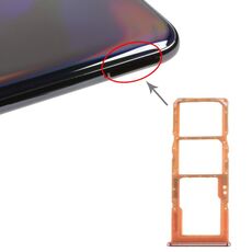 Vassoio per scheda SIM per Galaxy A70 + Vassoio per scheda SIM + Vassoio per scheda Micro SD (arancione)