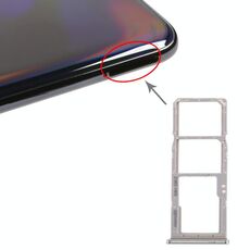 Vassoio scheda SIM per Galaxy A70 + Vassoio scheda SIM + Vassoio scheda Micro SD (grigio)