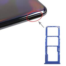 Vassoio per scheda SIM per Galaxy A70 + Vassoio per scheda SIM + Vassoio per scheda Micro SD (blu)