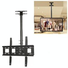 Staffa a doppio uso da soffitto a parete per TV a schermo singolo regolabile in altezza e angolazione universale da 32-70 pollici, gamma retrattile: 0,5-2 m